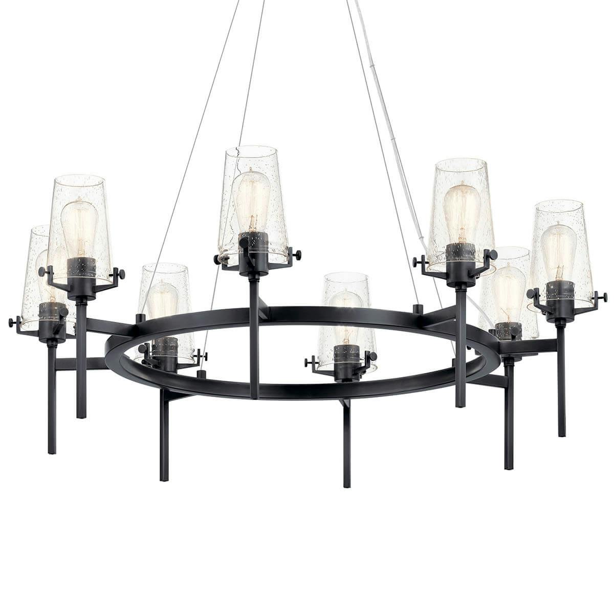 Alton 38" 8 Light Chandelier Black on a white background