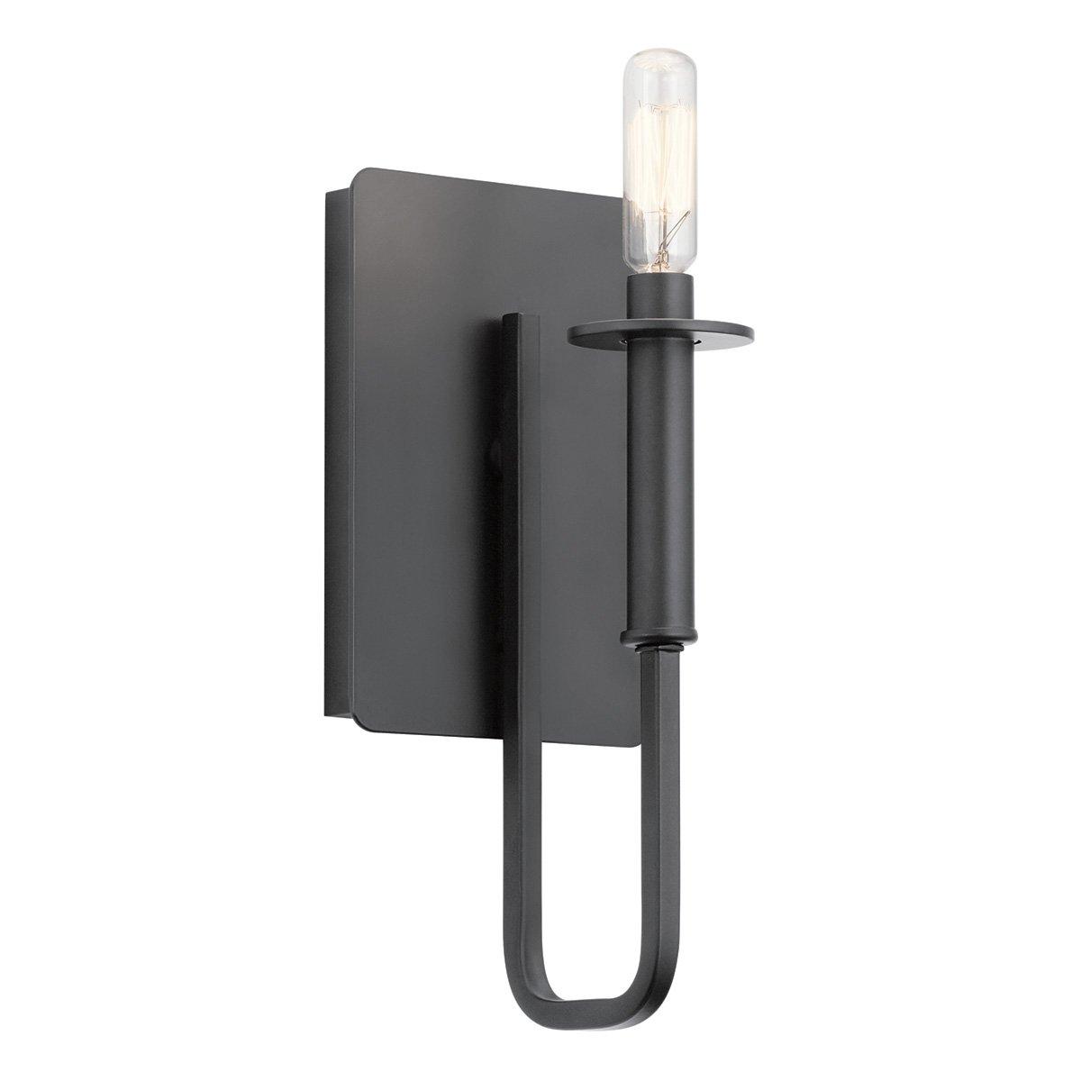 Alden 1 Light Wall Sconce Black on a white background