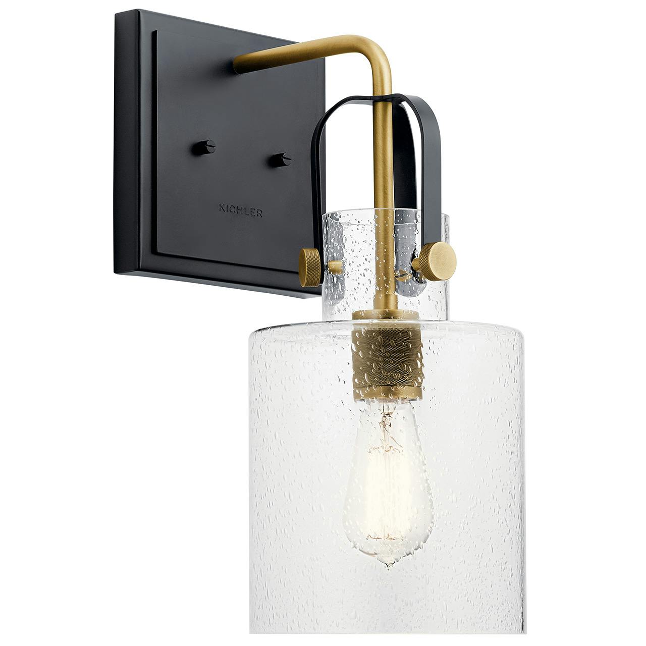 Kitner 16.5" Sconce Black and Brass on a white background