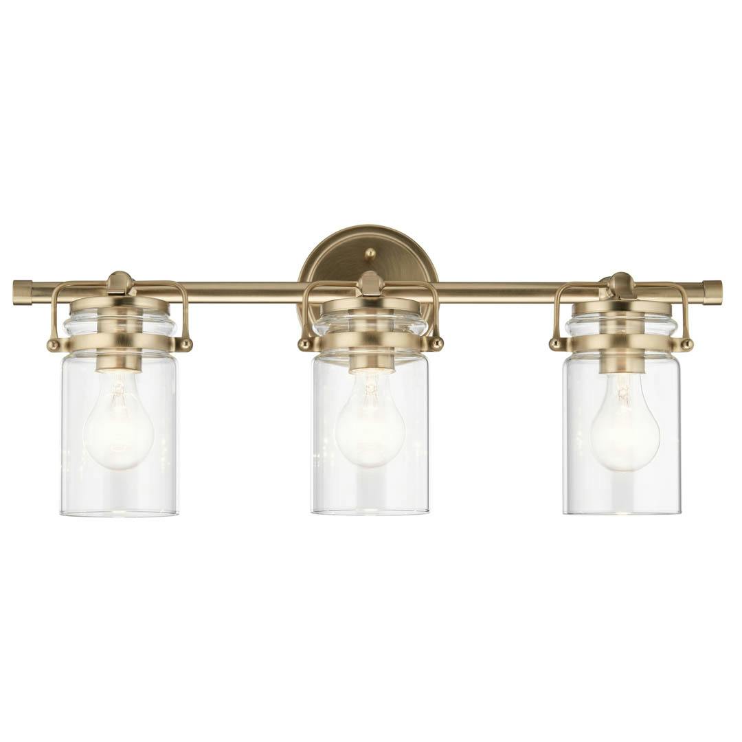 Brinley 24" 3 Light Vanity Light Champagne Bronze on a white background