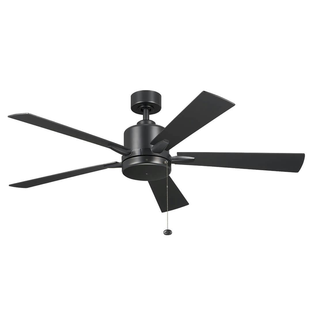 52" Lucian II Ceiling Fan Satin Black on a white background