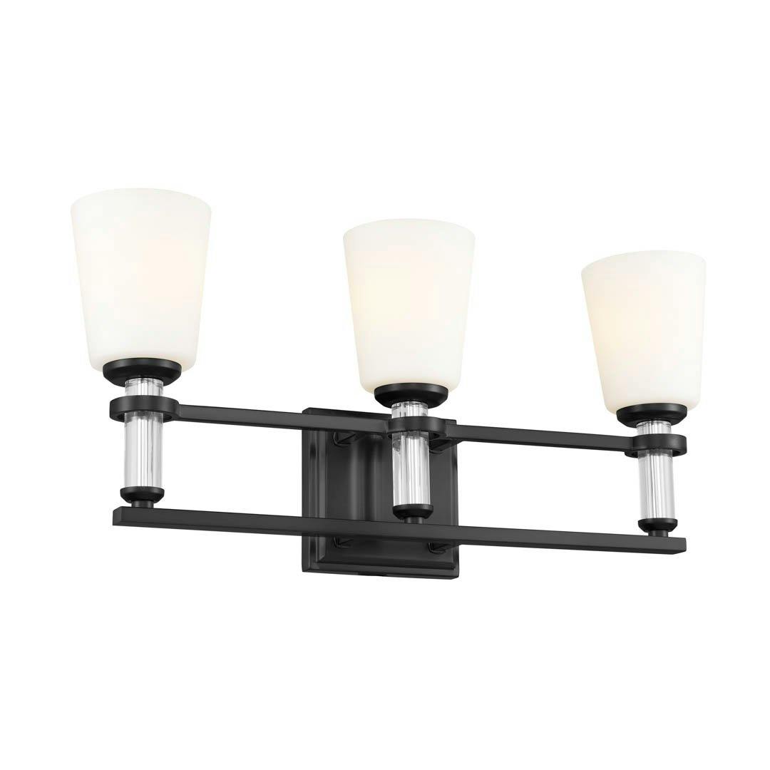 Rosalind 11.5" 3 Light Vanity Light Black on a white background