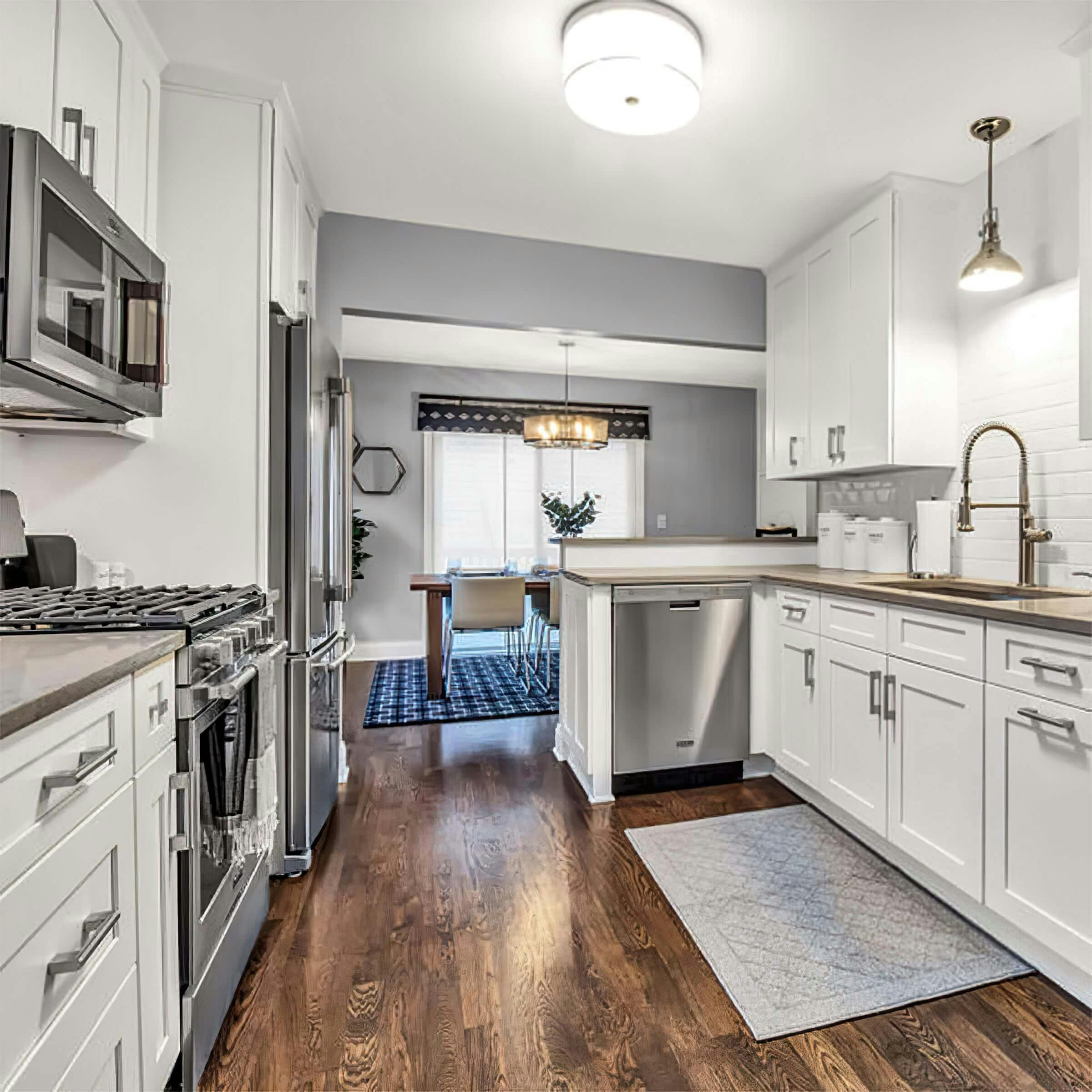 Spacious kitchen in an Airbnb