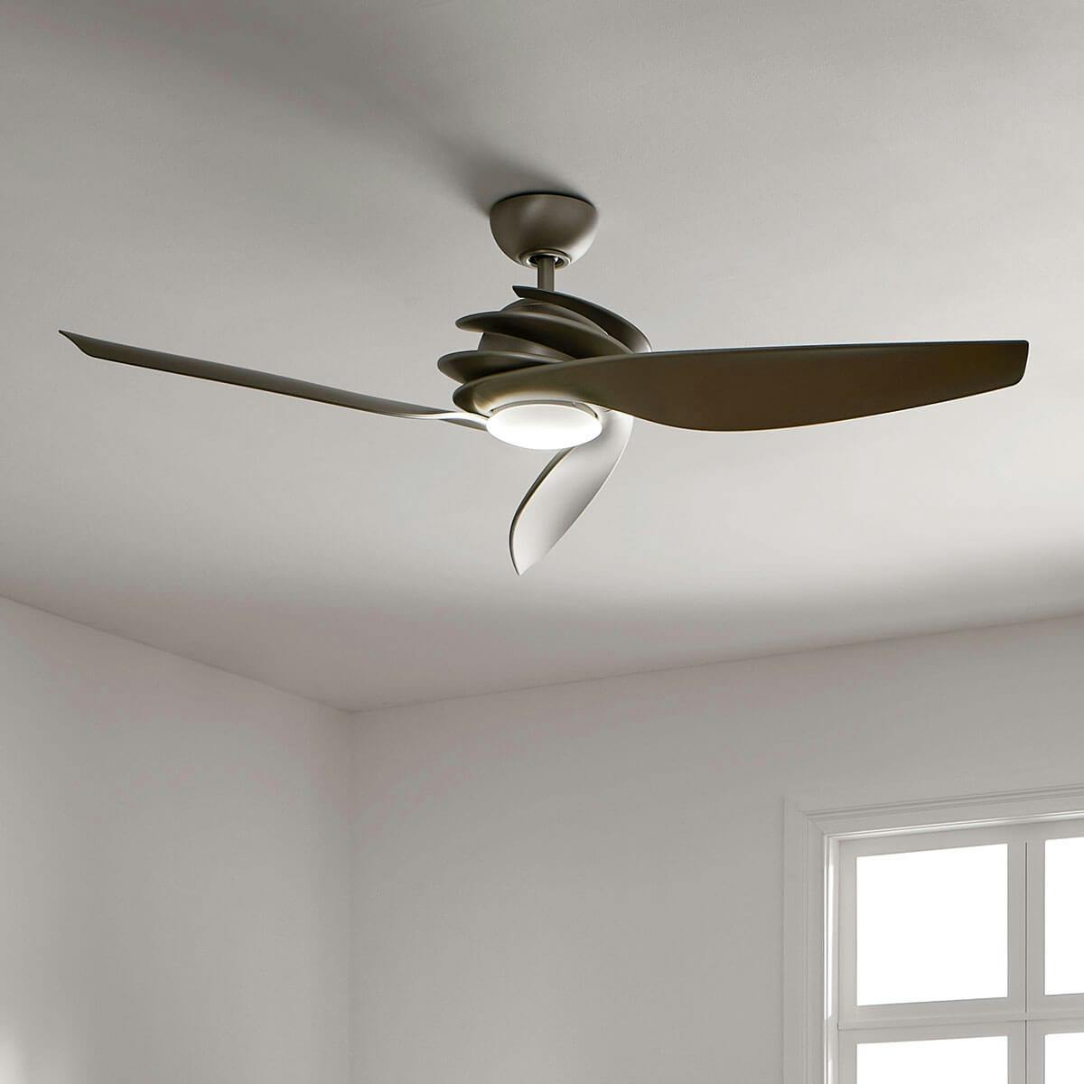 Day time living room image featuring Spyra ceiling fan 300700AP