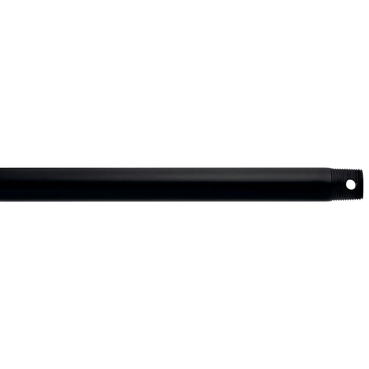 Dual Threaded 48" Downrod Satin Black on a white background