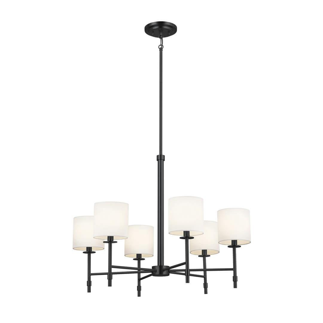 Ali 28" 6 Light Chandelier Black on a white background