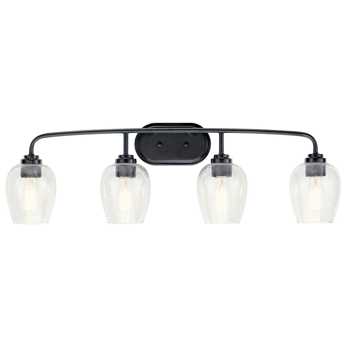 The Valserrano 33.50" Vanity Light Black facing down on a white background