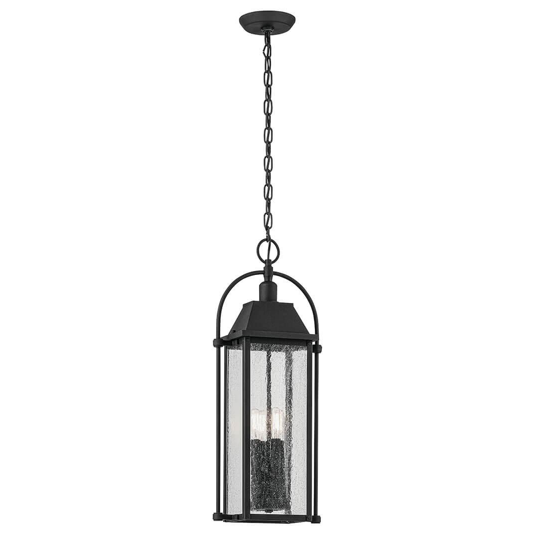 The Harbor Row 25.75" 4-Light Outdoor Hanging Light in Textured Black on a white background