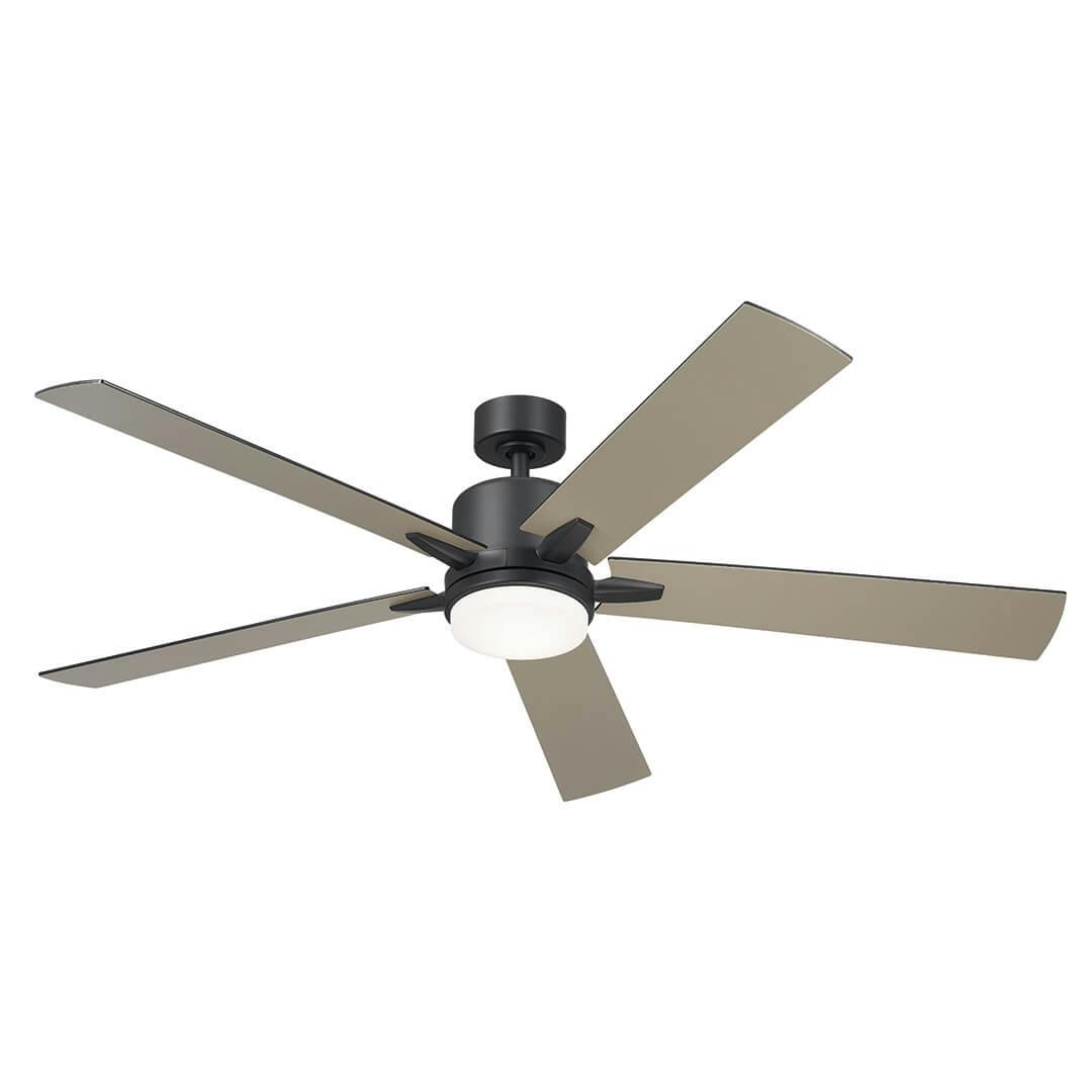 60" Lucian Elite XL Ceiling Fan Satin Black on a white background