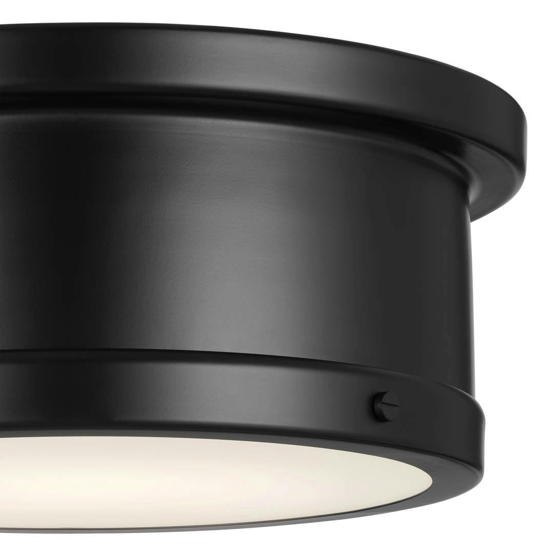 Serca 14.25" 2 Light Flush Mount Black on a white background