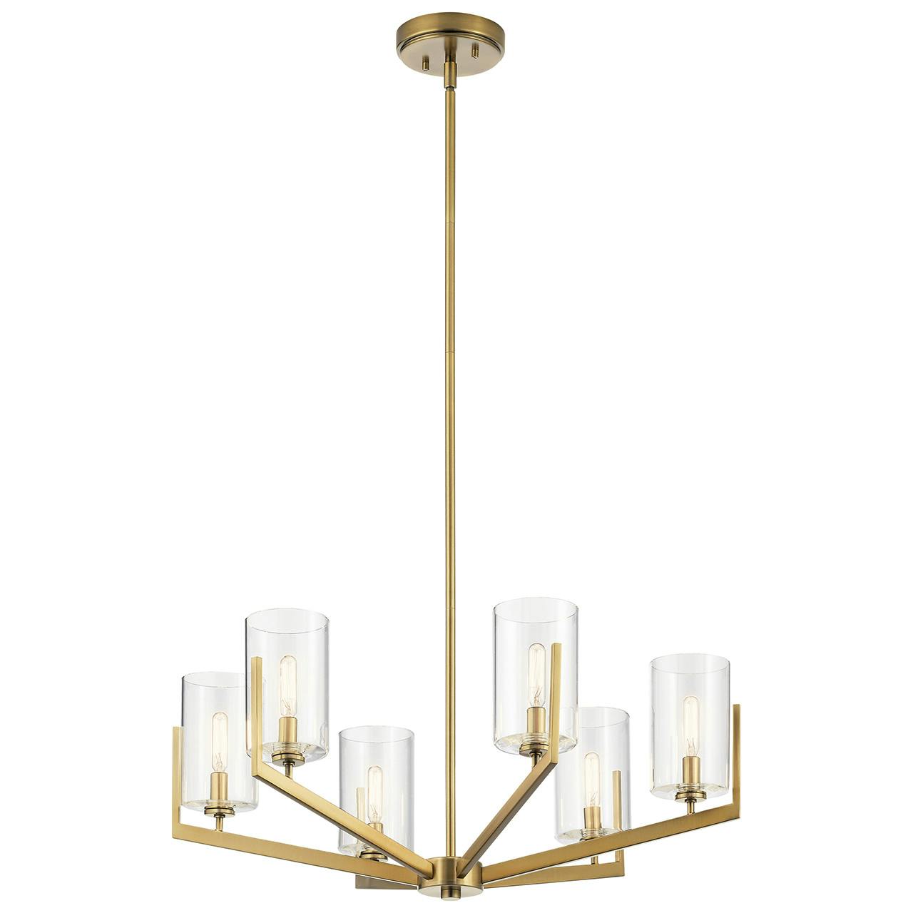 Nye 14.75" 6 Light Chandelier Brass on a white background