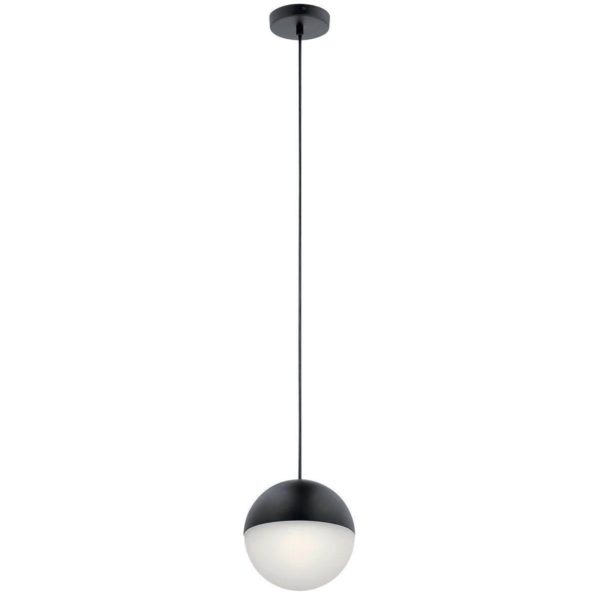 Moonlit 8" LED Pendant Matte Black on a white background