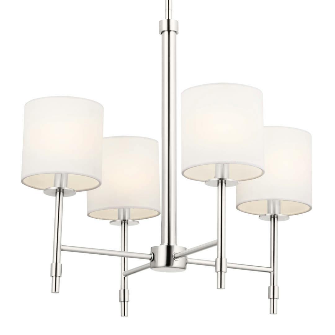 Ali 20" 4 Light Chandelier Polished Nickel on a white background