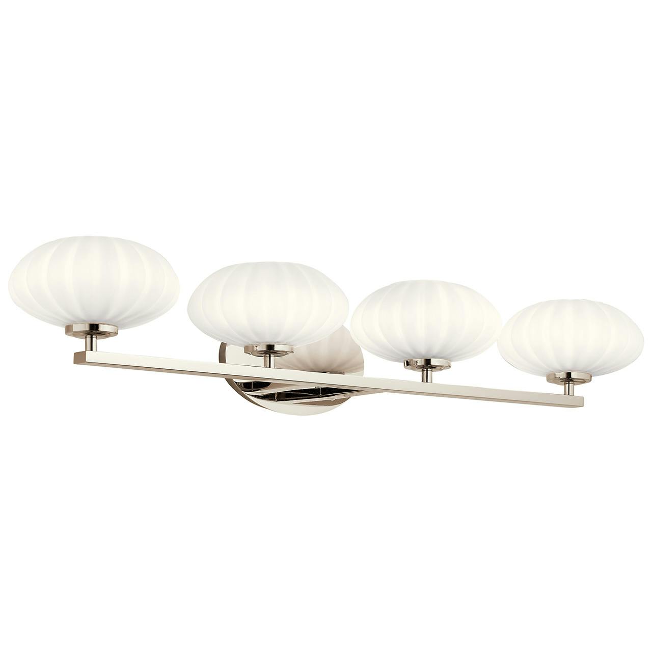 Pim 34" 4 Light Vanity Light in Nickel on a white background