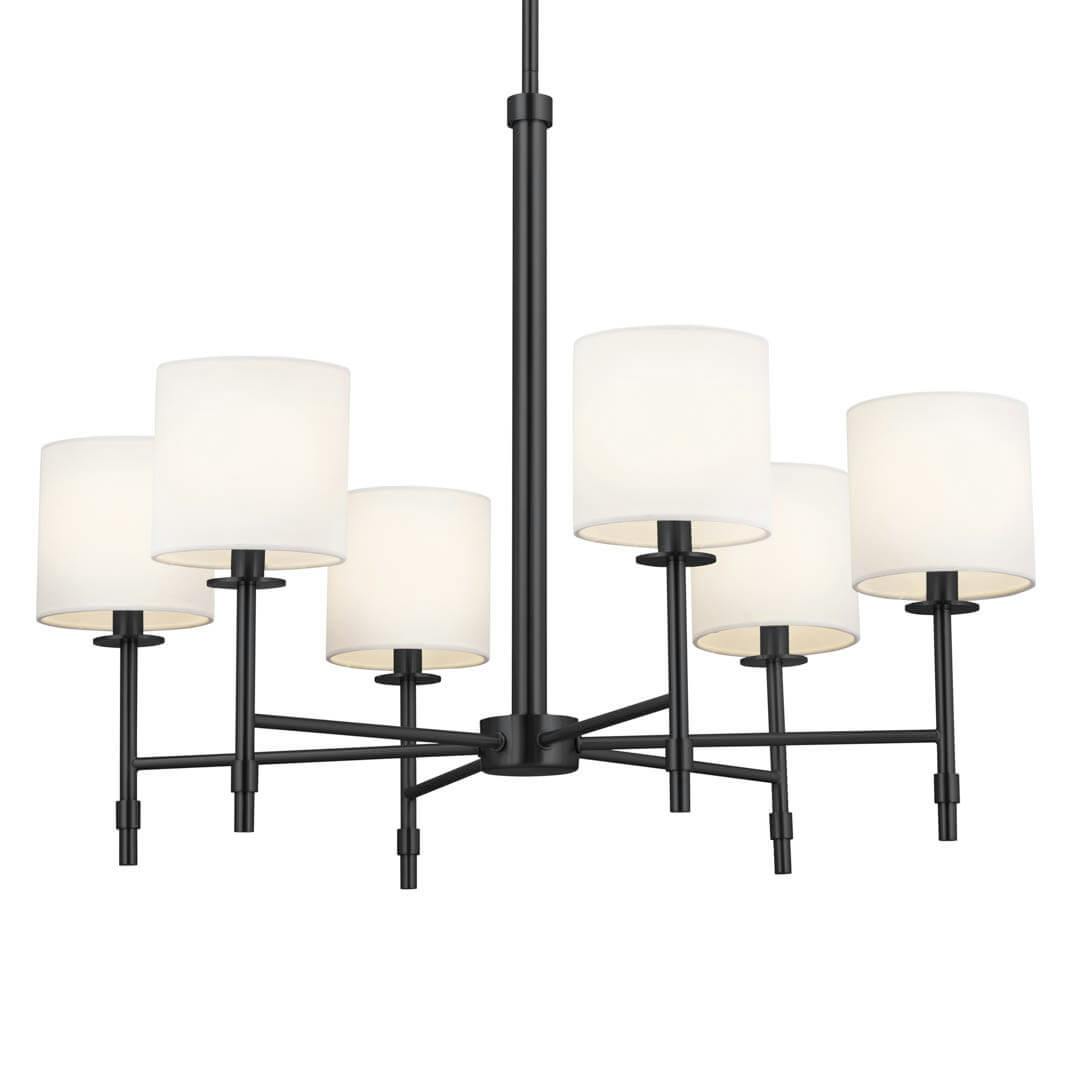 Ali 28" 6 Light Chandelier Black on a white background