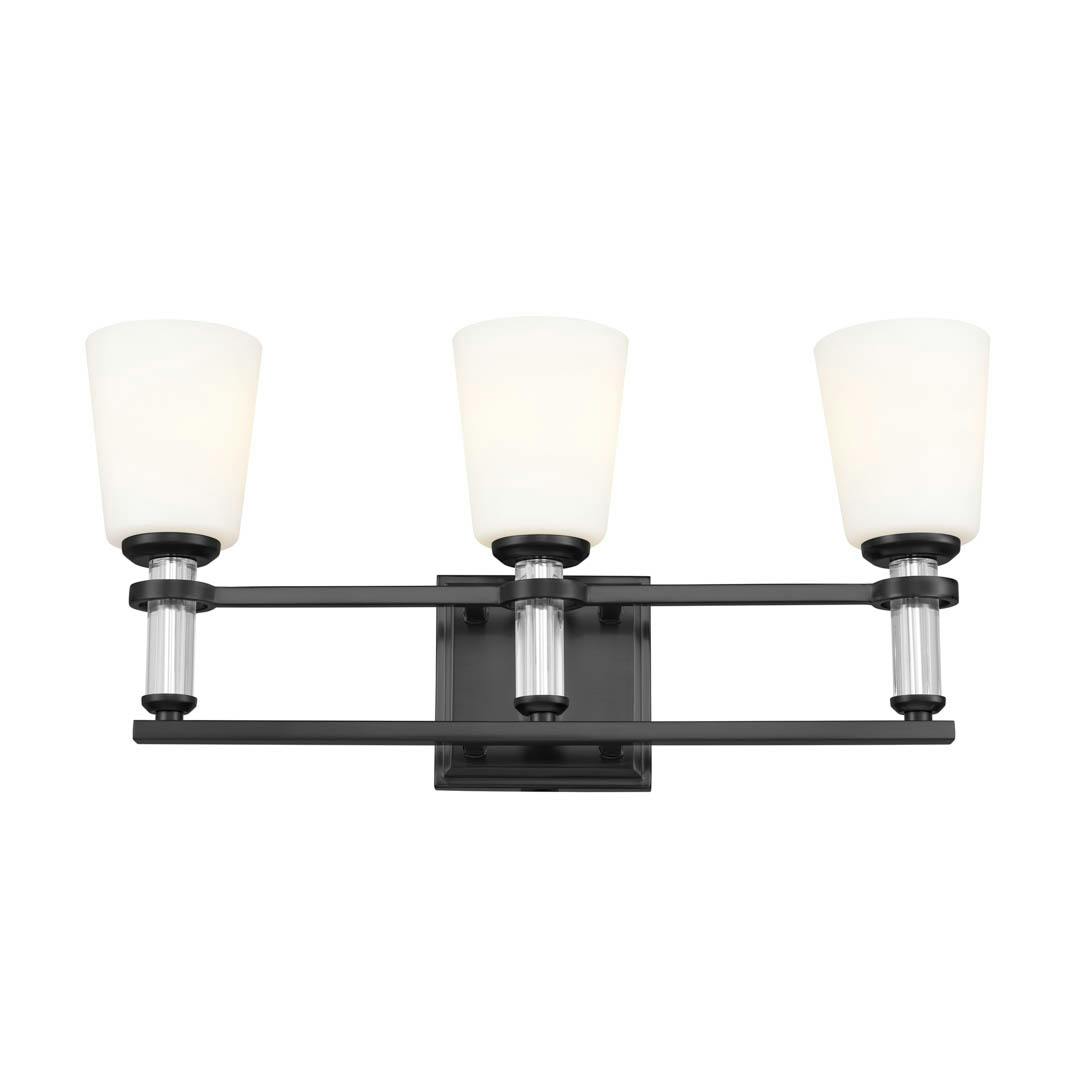 Rosalind 11.5" 3 Light Vanity Light Black on a white background