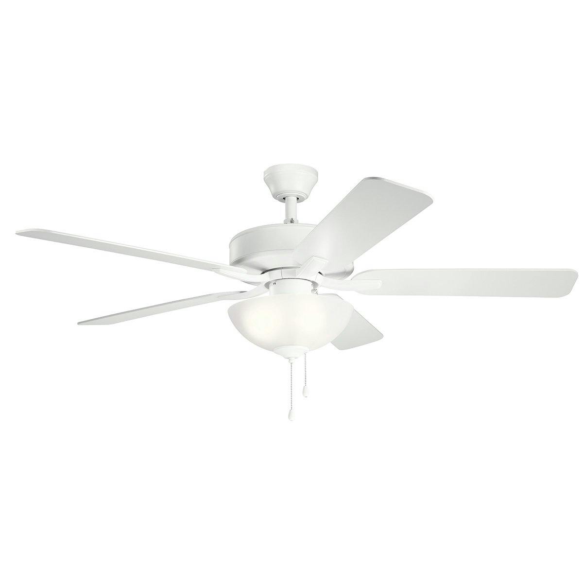 52" Basics Pro Select Fan Matte White on a white background