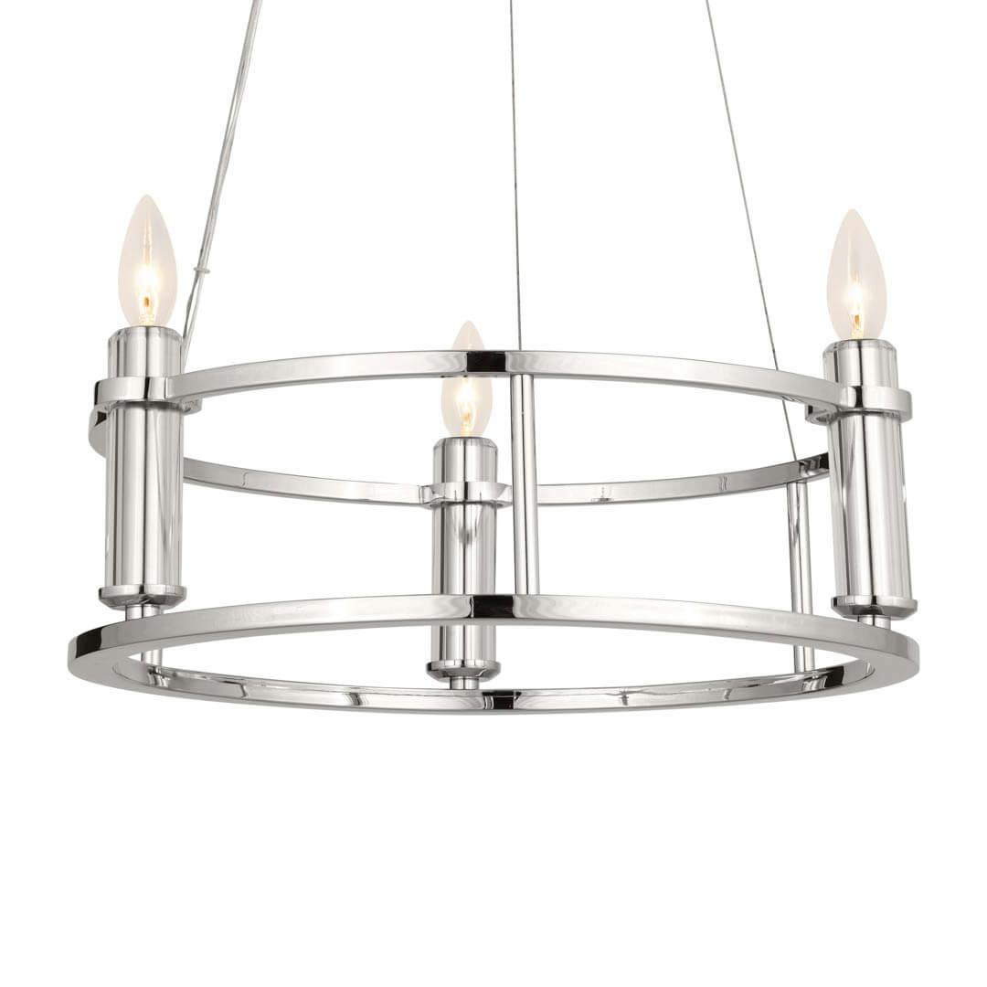 Rosalind 19.5" 3 Light Chandelier Polished Nickel on a white background