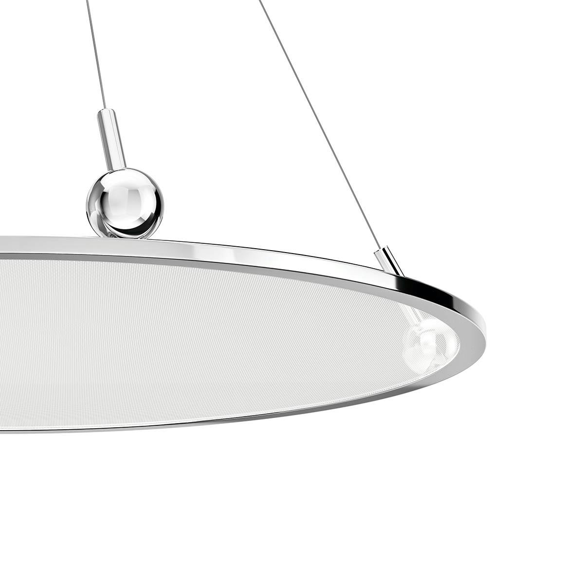 Close up of Jovian 29.75" LED Pendant Chrome on a white background