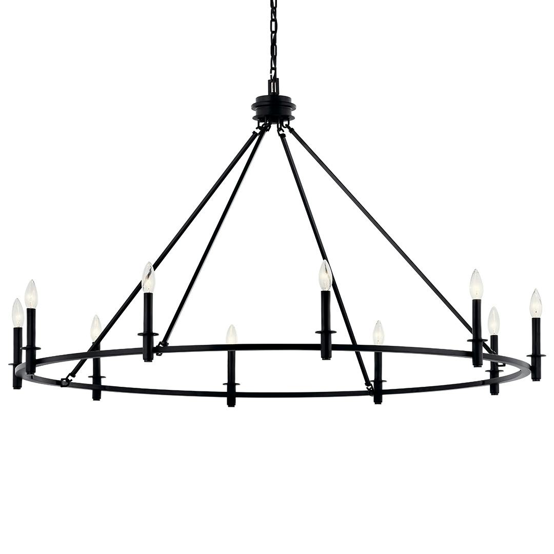 The Carrick 54.25 Inch 10 Light Chandelier in Black on a white background