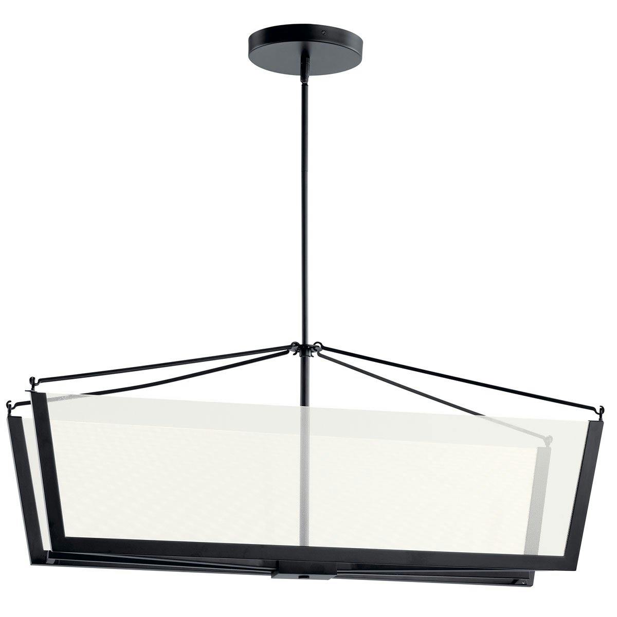 Calters 38" LED Linear Chandelier Black on a white background