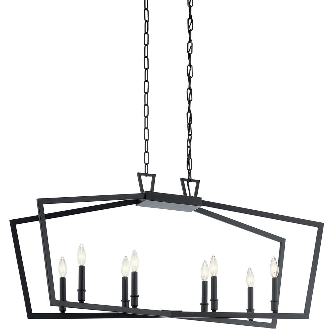 Abbotswell 42" Linear Chandelier Black on a white background