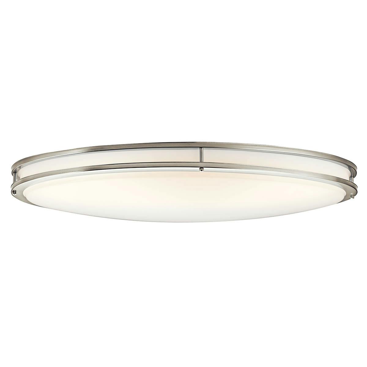 Avon 32.5" LED Oval Flush Mount Nickel on a white background