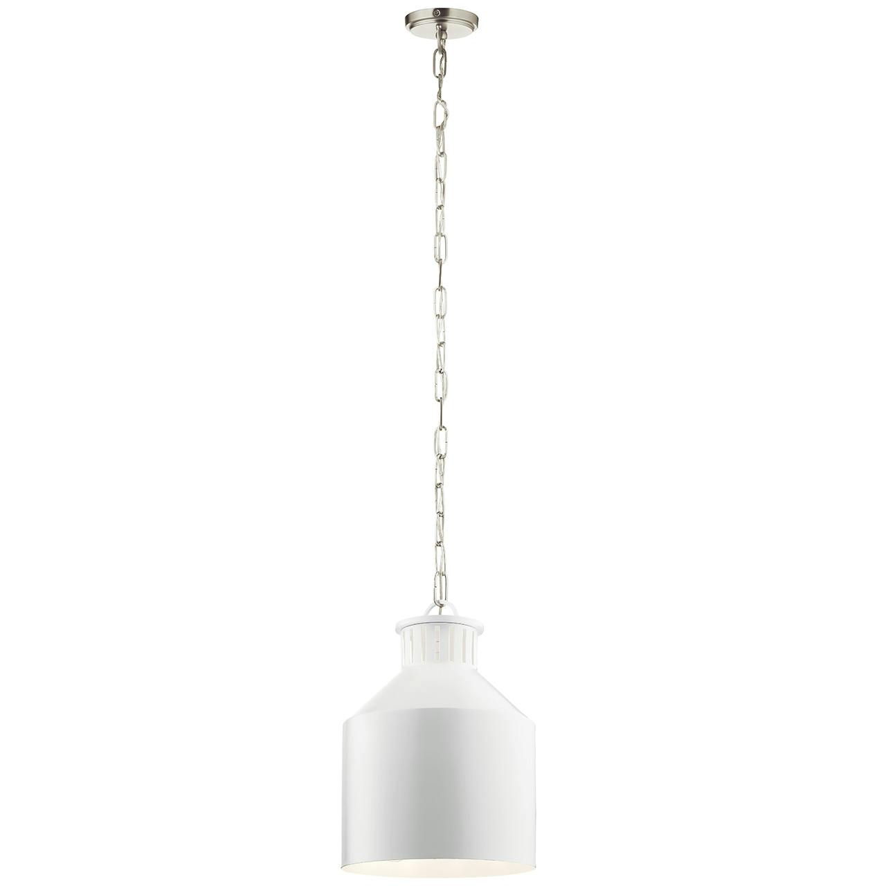 Montauk 3 Light Pendant in White on a white background