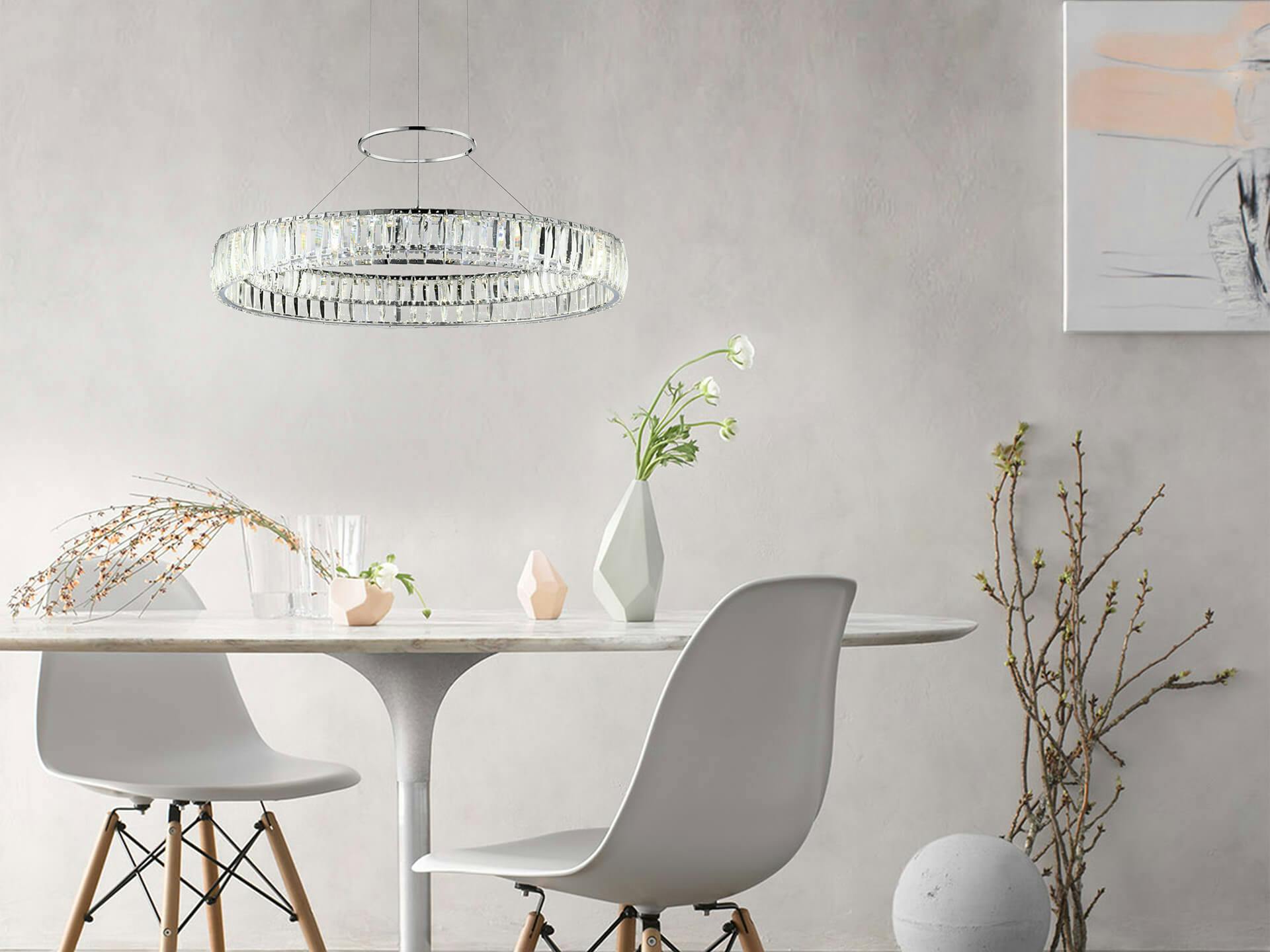 Breakfast nook with Annette chandelier