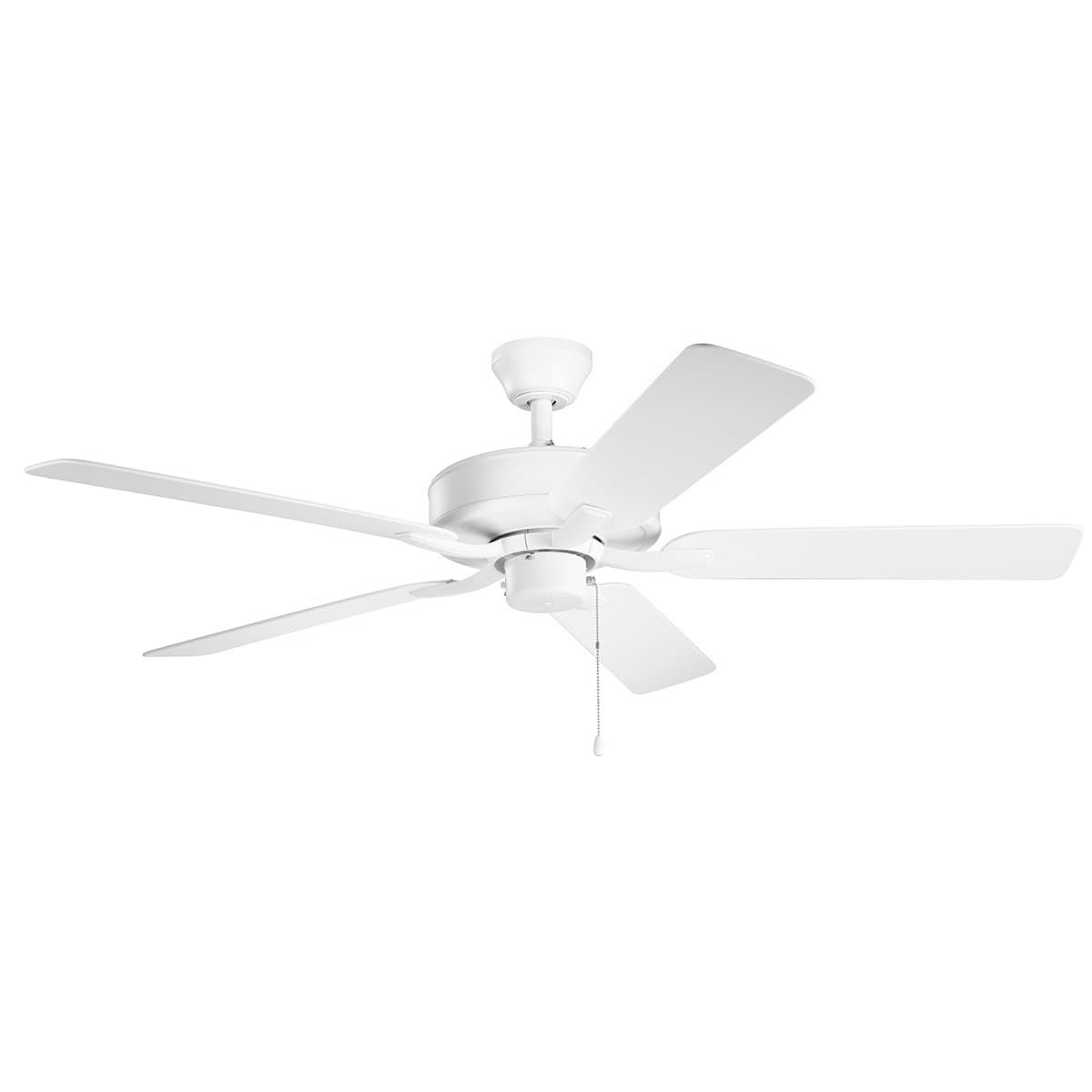 52" Basics Pro Patio Fan Matte White on a white background