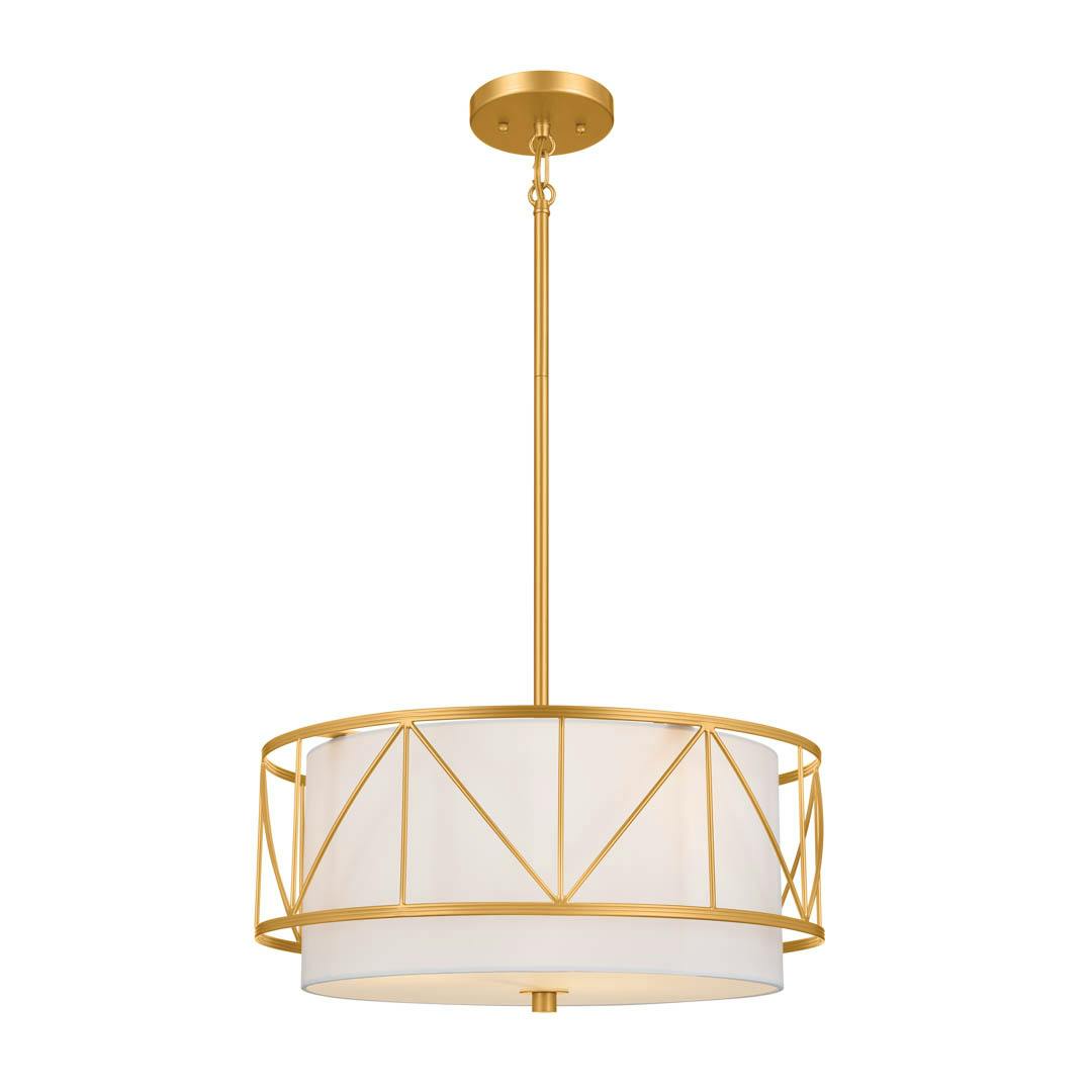 Birkleigh 3 Light Pendant Classic Gold on a white background