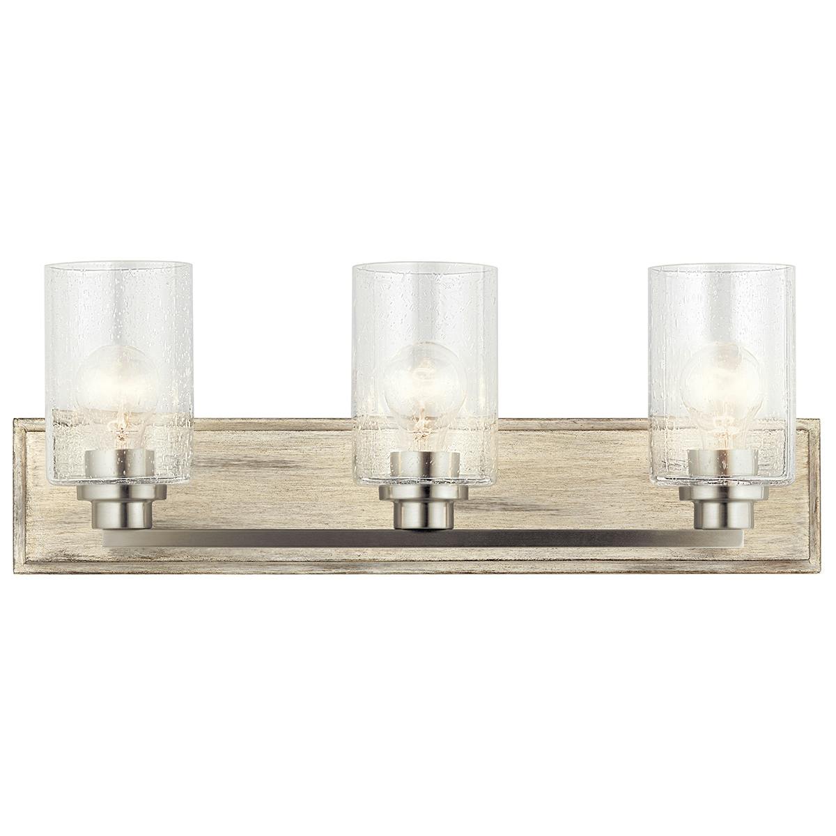 Amity 3 Light Vanity Light Brushed Nickel on a white background