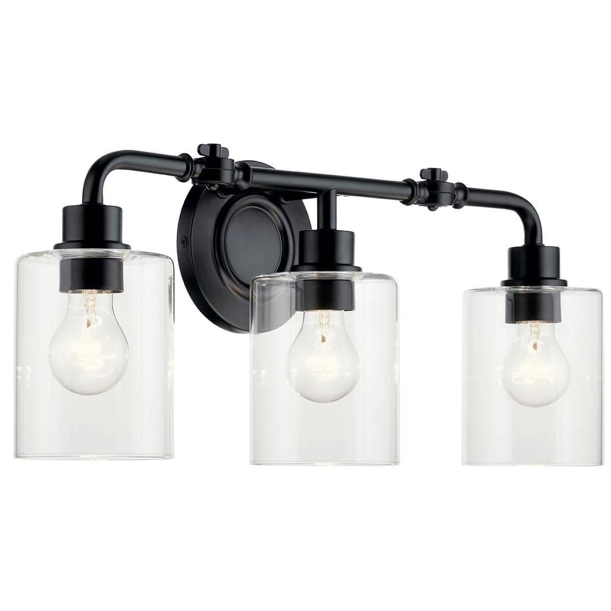 Gunnison™ 24" 3 Light Vanity Light Black on a white background