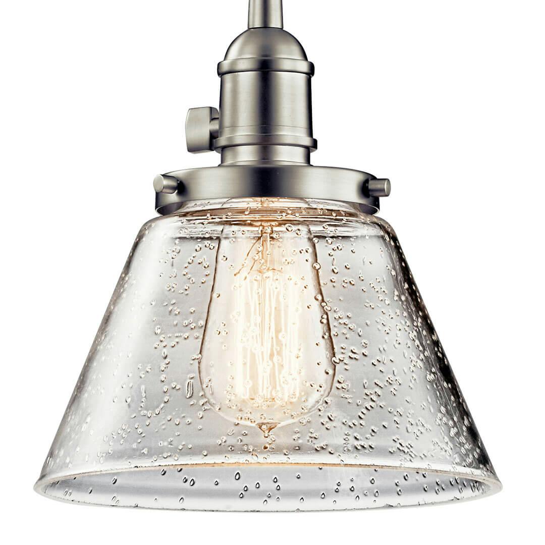 Avery 8.75" Bell Mini Pendant Nickel on a white background