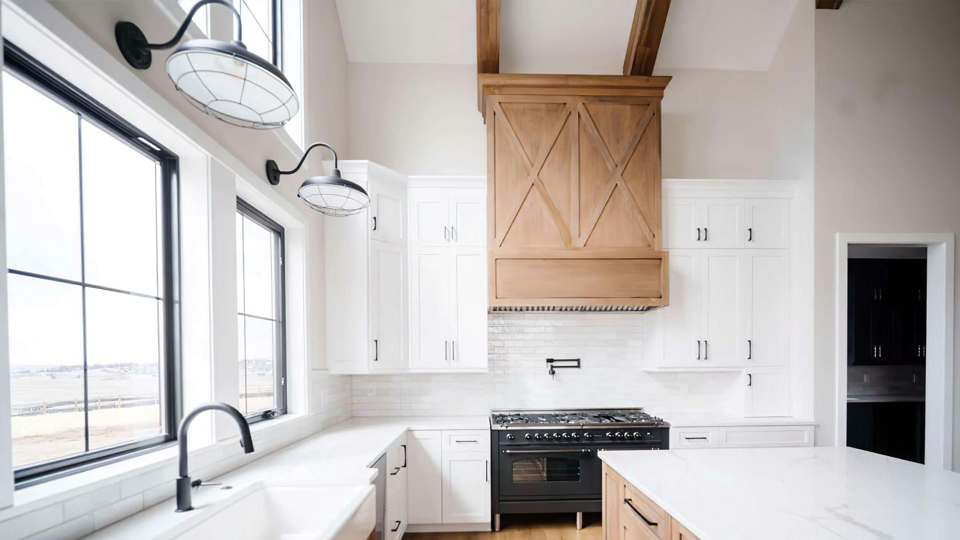 Farmhouse kitchen with Kichler lighting