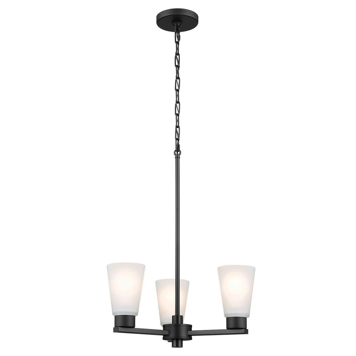 Stamos 18" 3 Light Chandelier Black on a white background