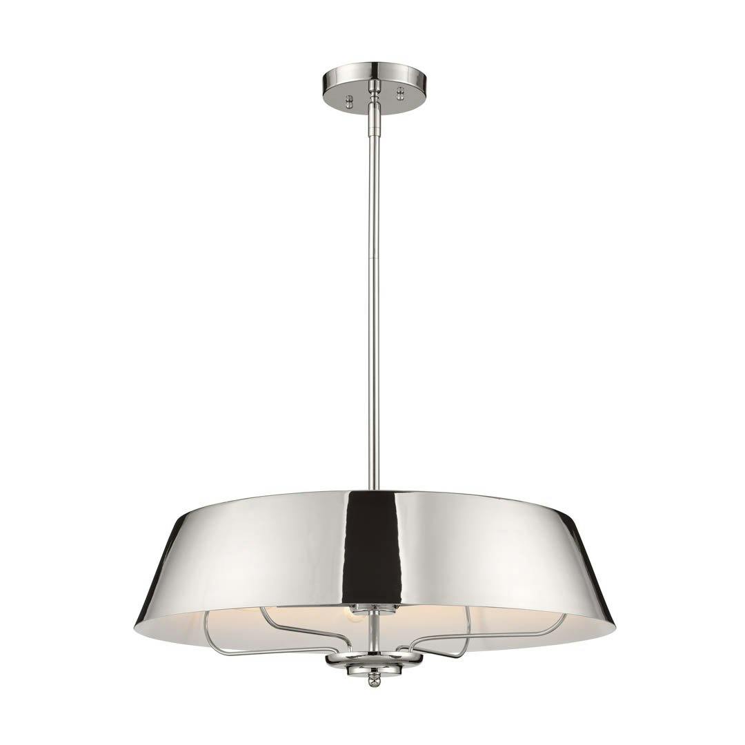 Luella 22" 4 Light Pendant Polished Nickel on a white background