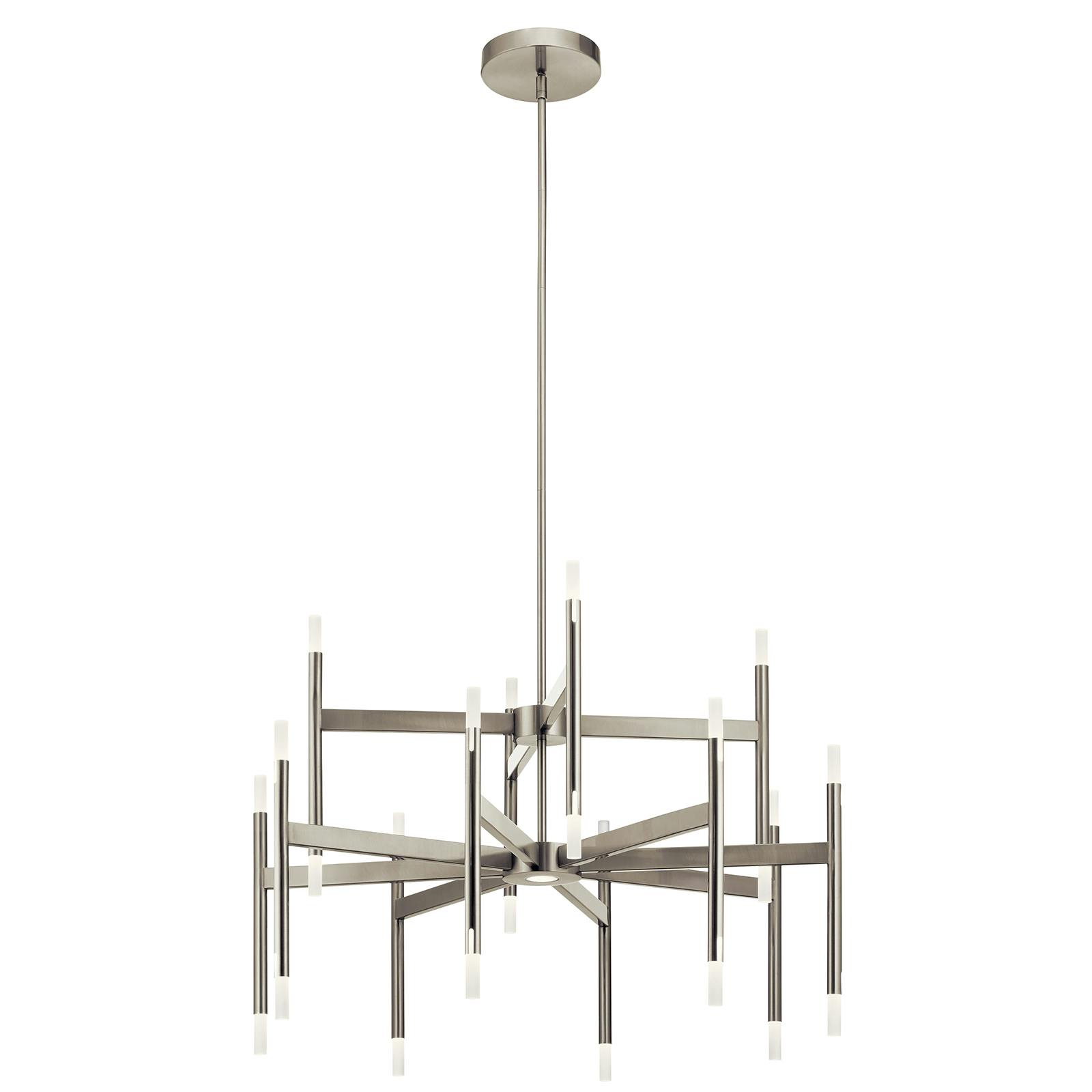 Kizette Large Chandelier Polished Nickel on a white background