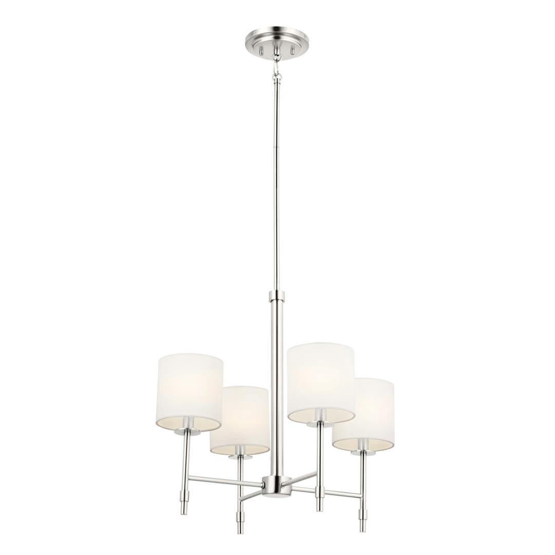 Ali 20" 4 Light Chandelier Polished Nickel on a white background