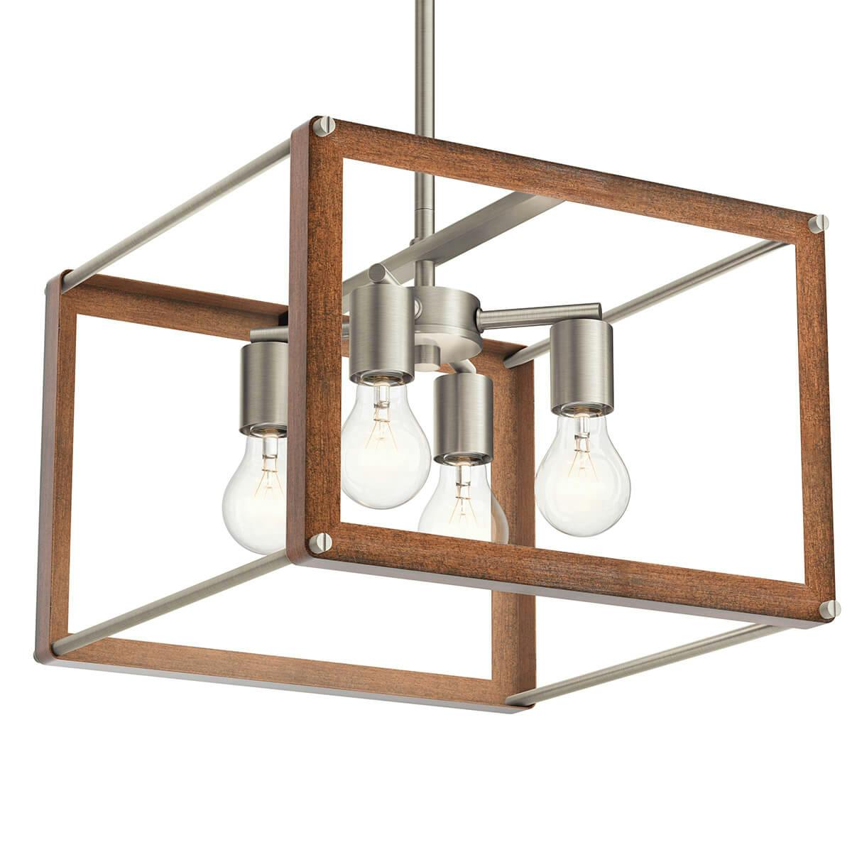 Chatwin 4 Light Square Pendant Brushed Nickel on a white background