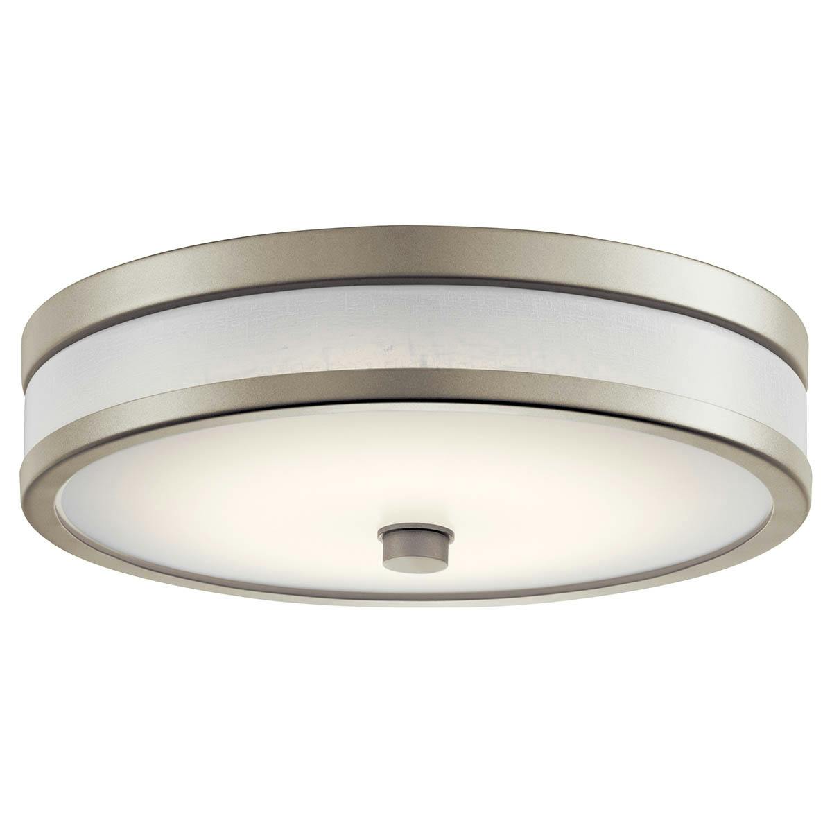 Pira 12" LED Flush Mount Brushed Nickel on a white background