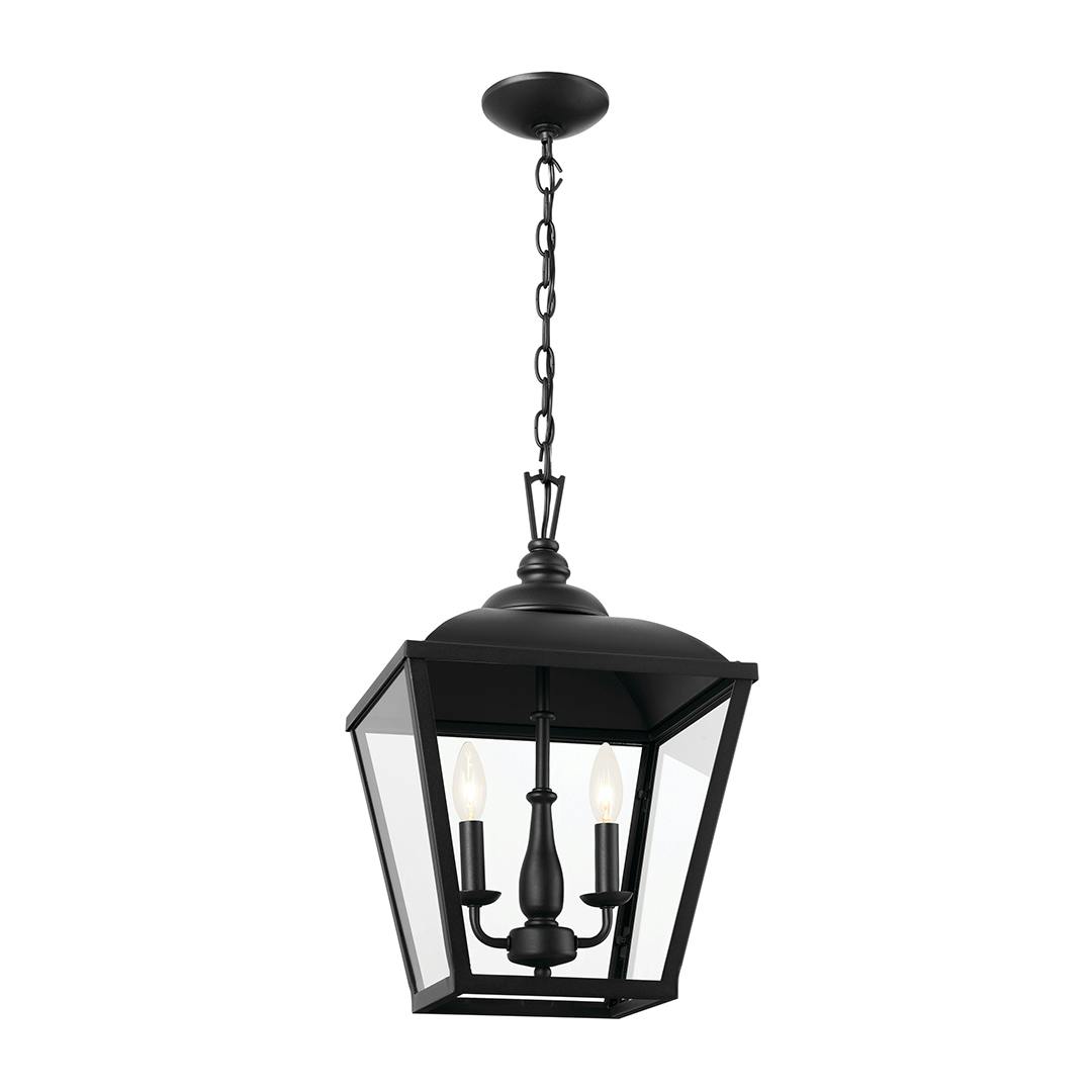 Dame 2 Light Foyer Pendant Textured Black on a white background