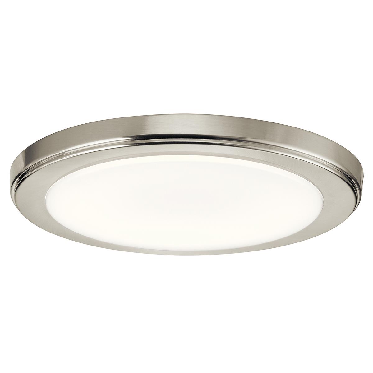 Zeo 4000K 10" Round Flush Mount Nickel on a white background