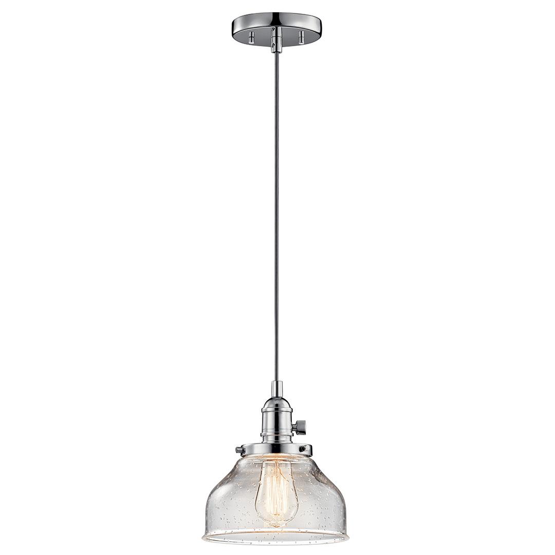 Avery 8.5" Bell Mini Pendant - Chrome on a white background