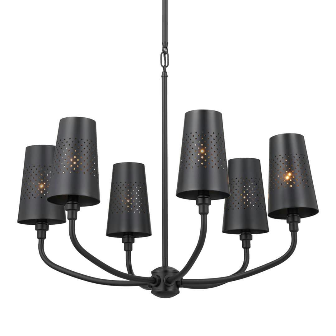 Adeena 26.75" 6 Light Chandelier Black on a white background