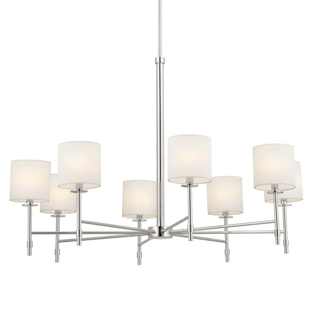 Ali 38.5" 8 Light Chandelier Polished Nickel on a white background