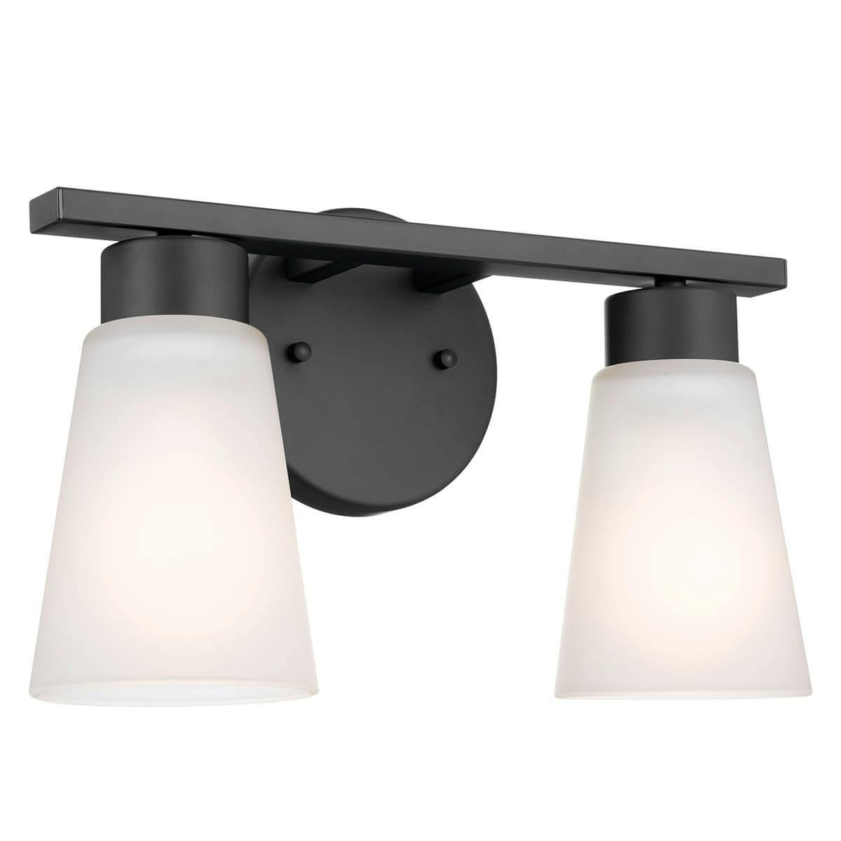 Stamos 14" 2 Light Vanity Light Black on a white background