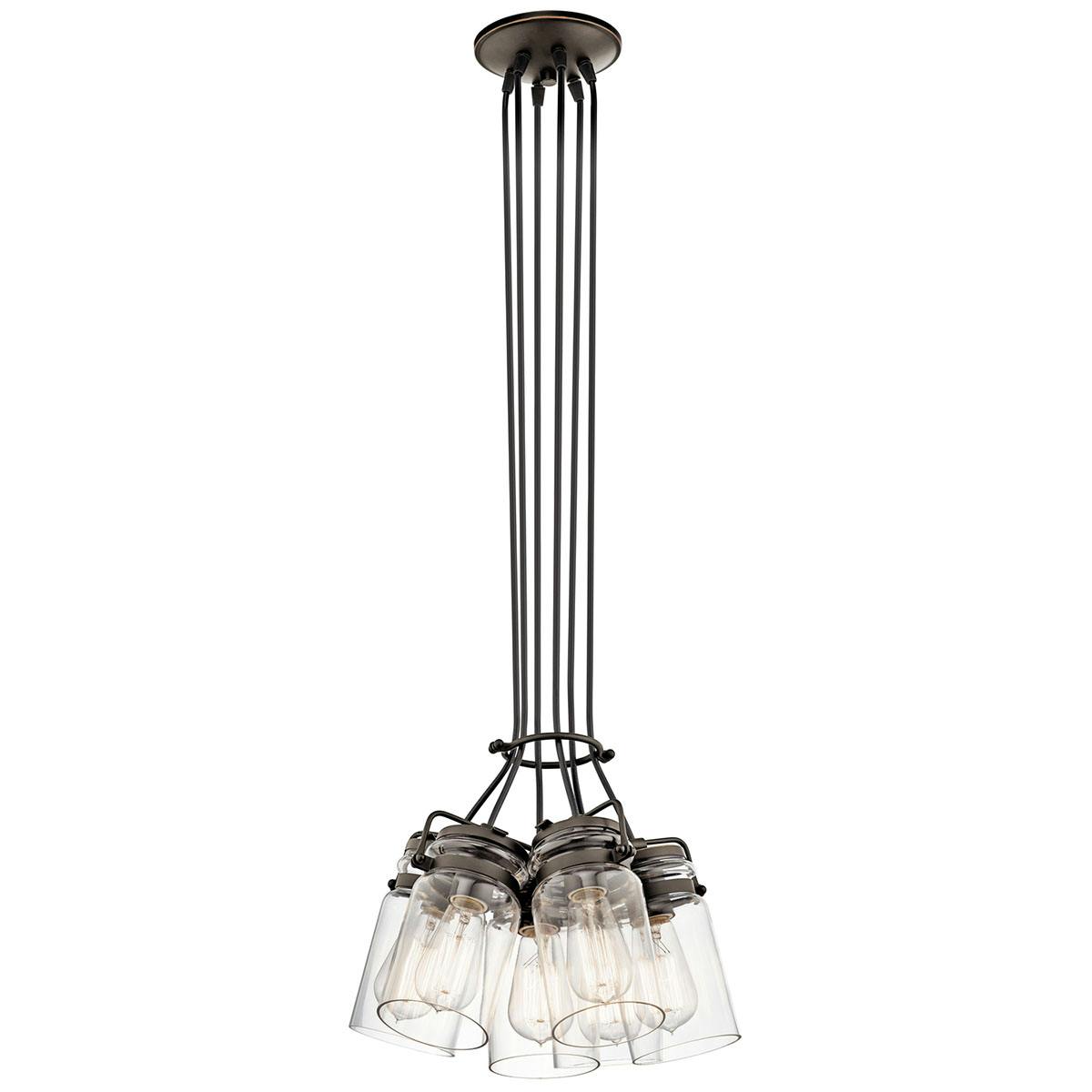 Brinley 7.75" 6 Light Pendant Olde Bronze on a white background