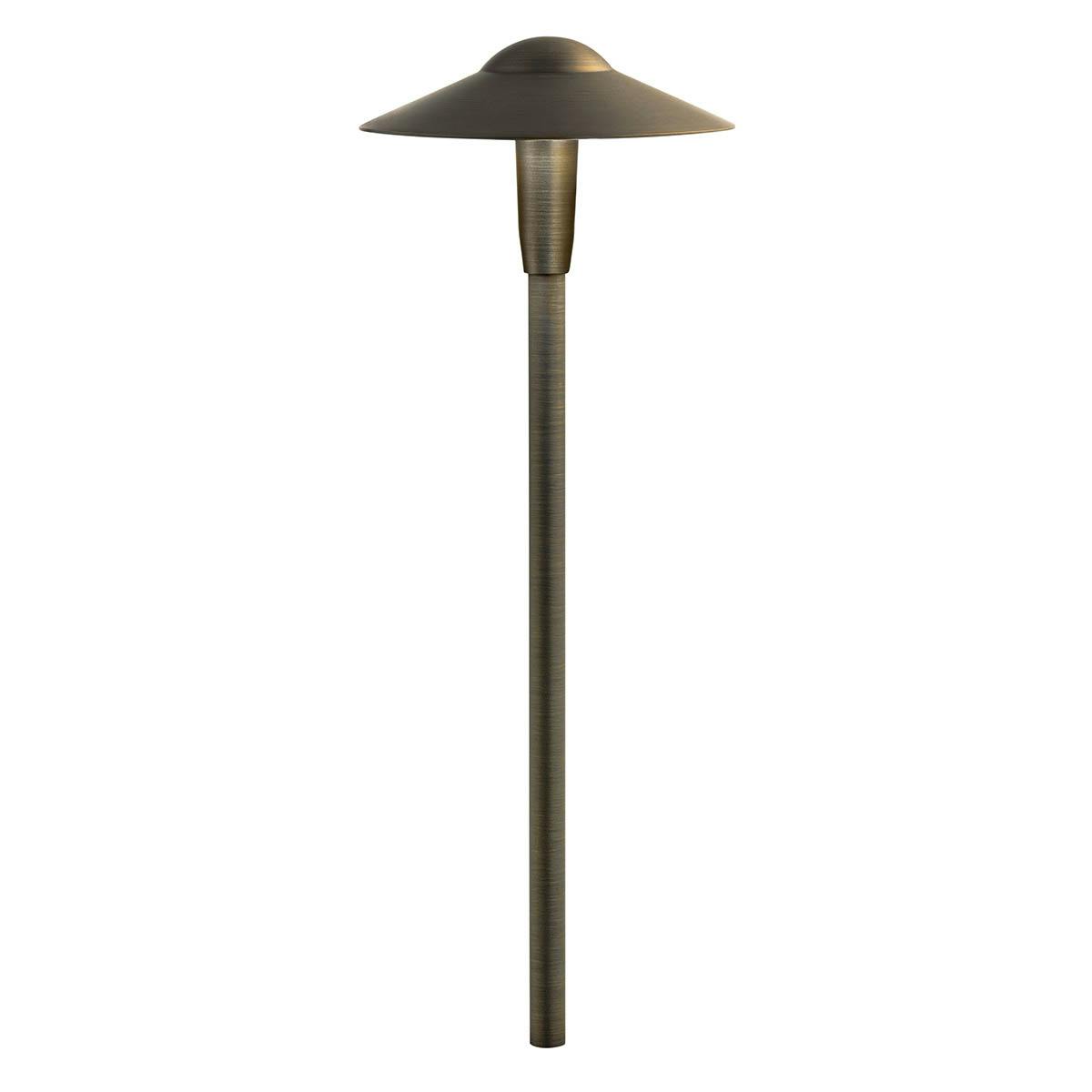 12V LED 8" Dome Path Light, Brass on a white background