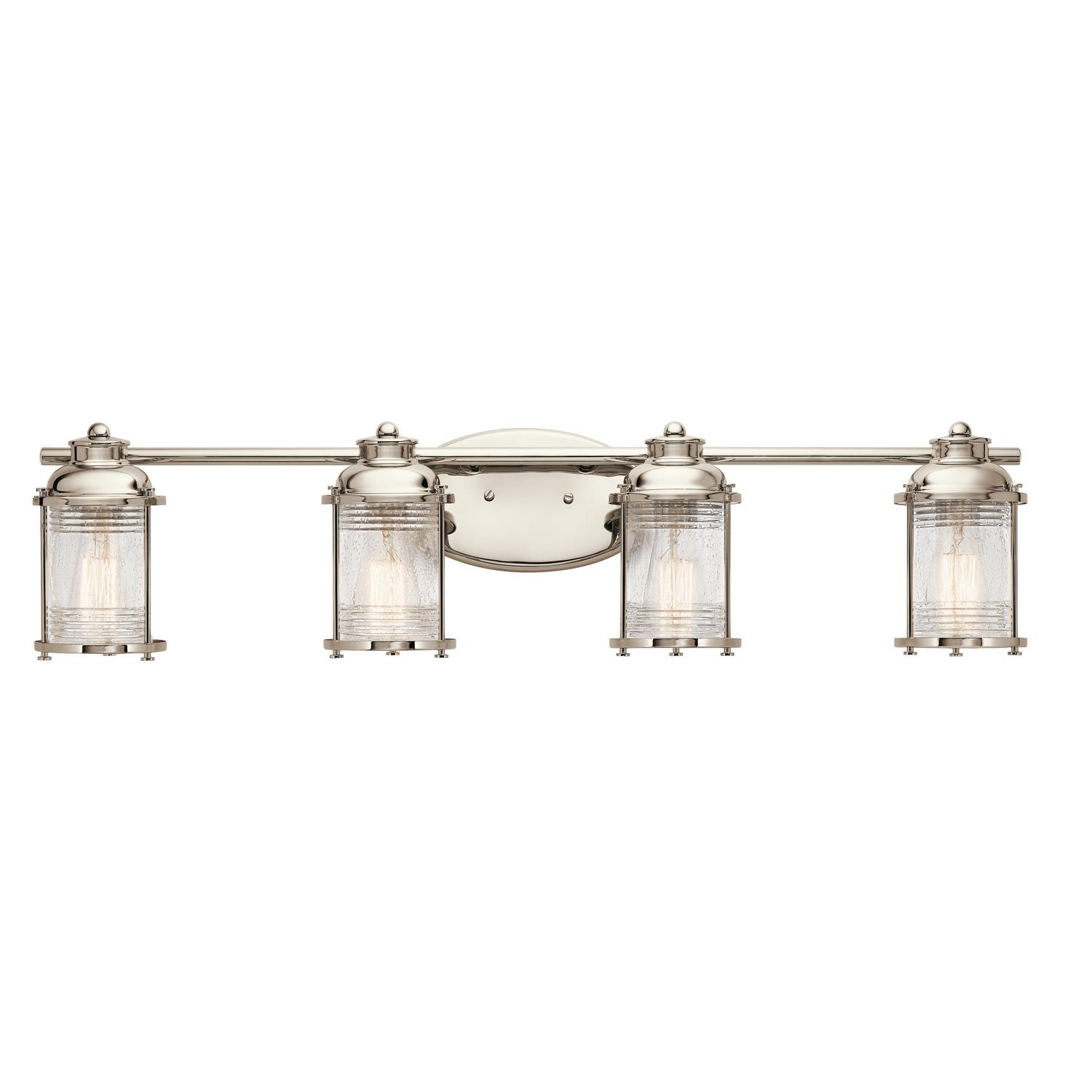 Ashland Bay 4 Light Vanity Light Nickel on a white background